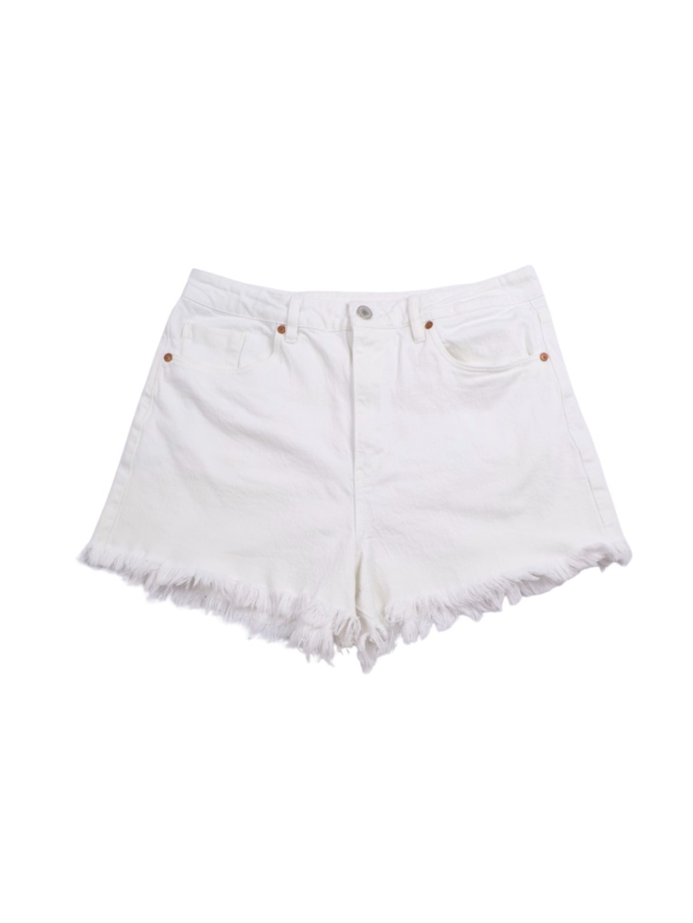 BLANKNYC The Reeve High Rise White Shorts Size 10 Frayed Hem Ribcage